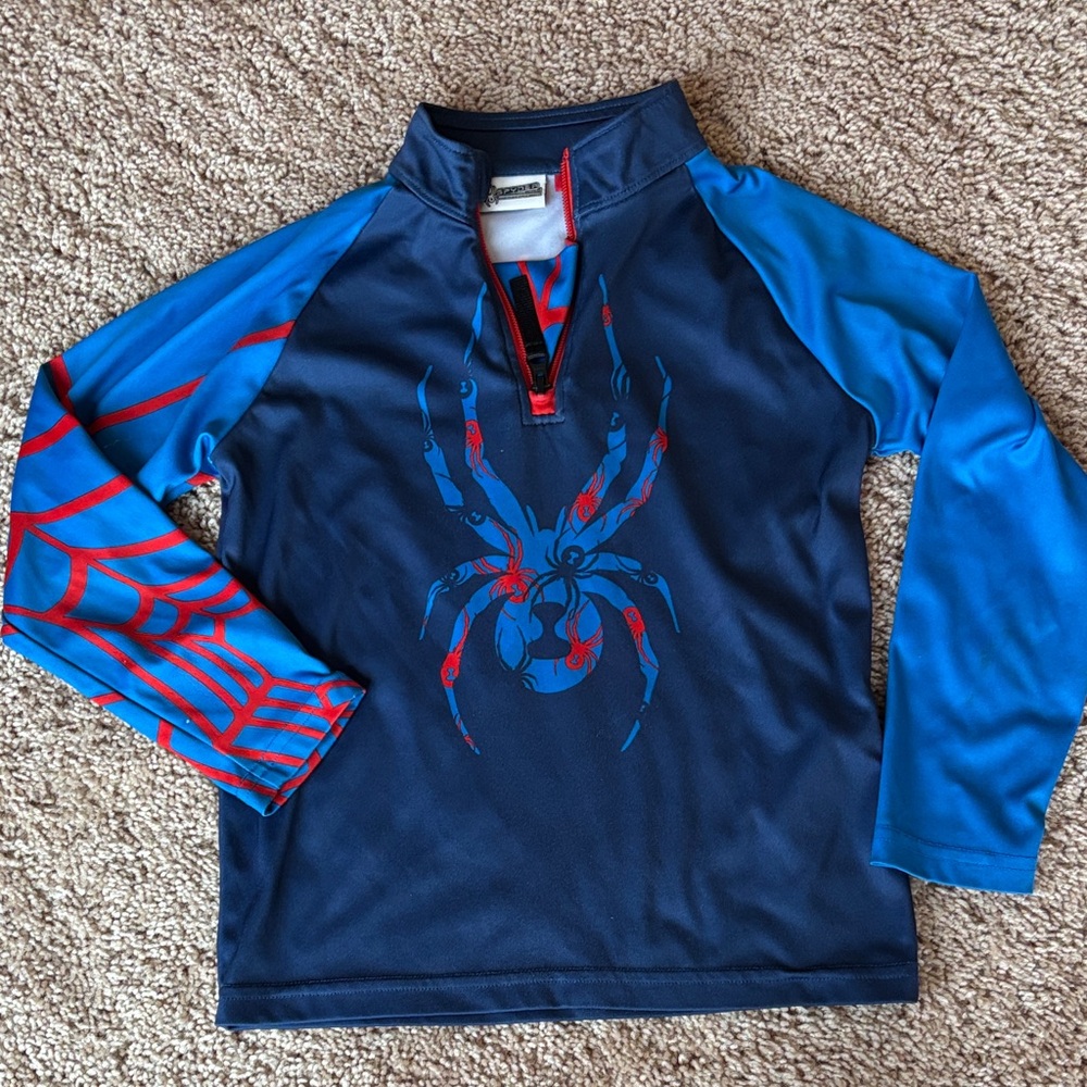Spyder Navy and Light Blue Spider 1/4 zip